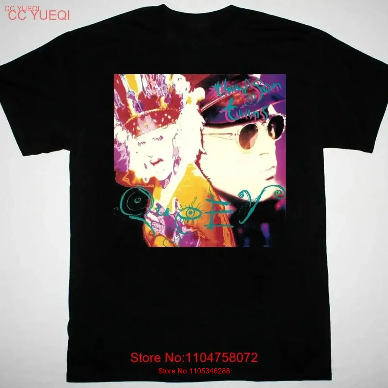 Vintage Queer Fashion - Camiseta preta Queer Album Thompson Twins,