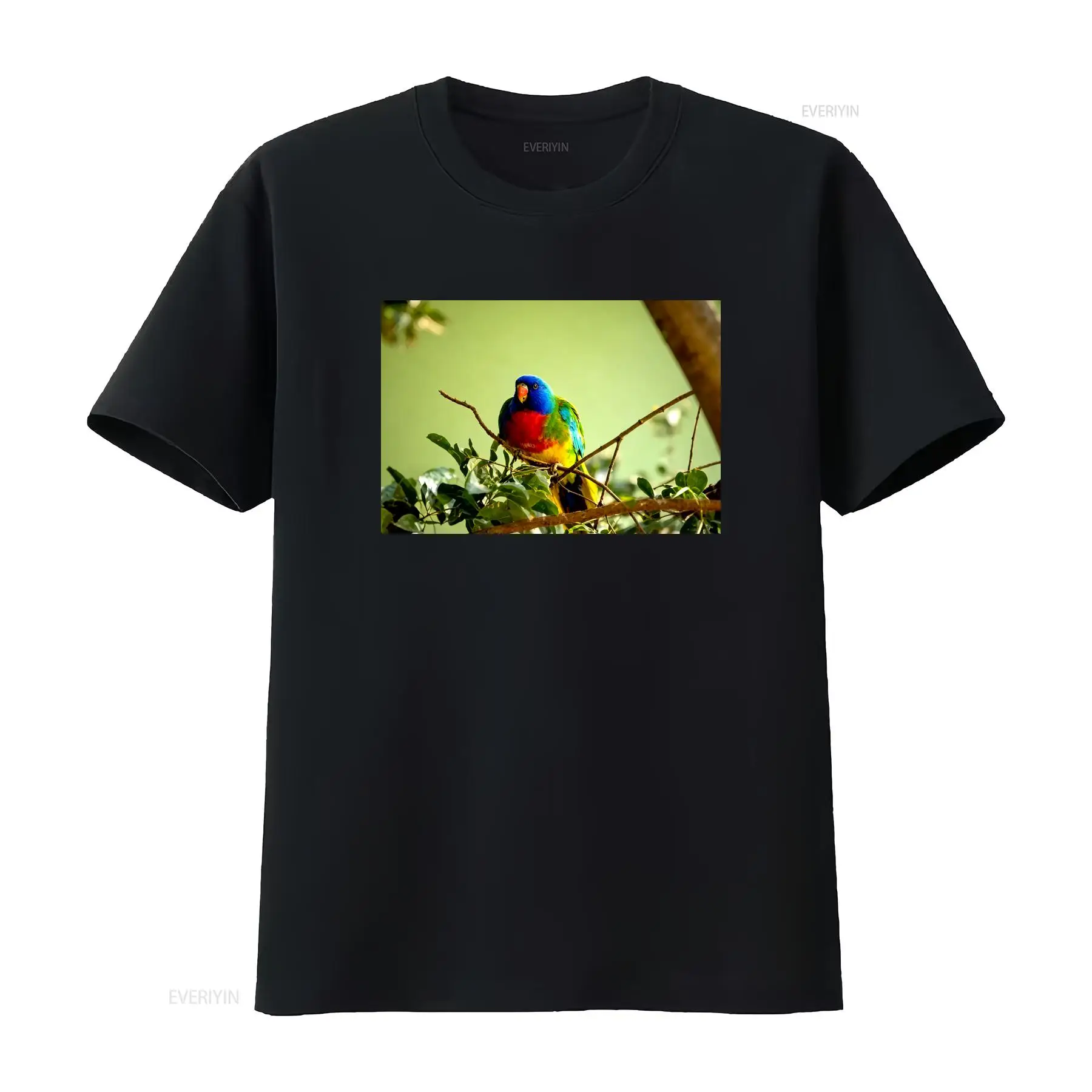Vintage Fashion Australia - Camiseta Masculina Vintage de Papagaio Vermelho-Avermelhado