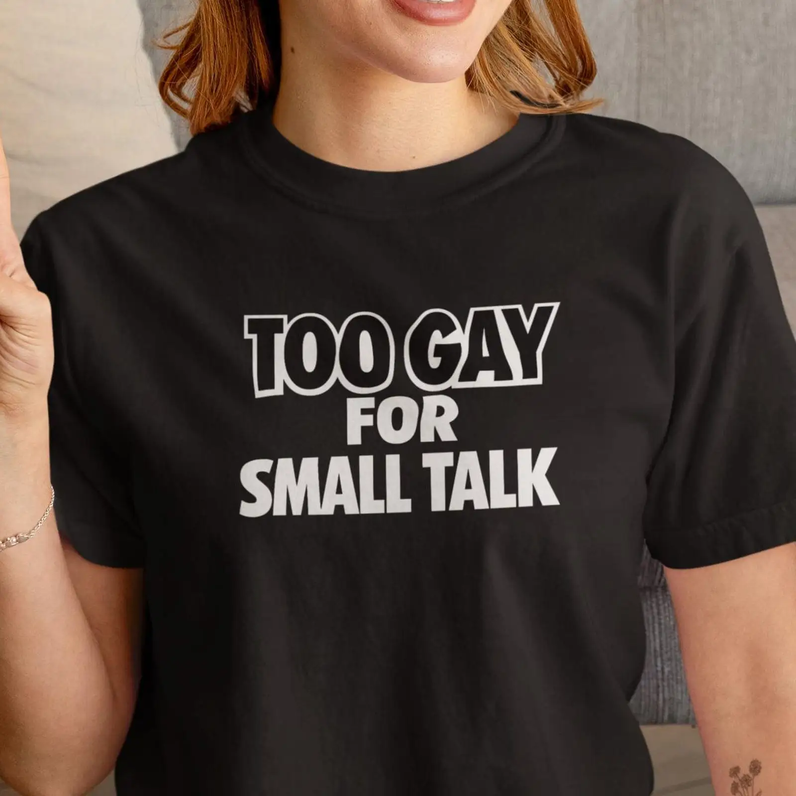 Vintage Queer Fashion - Camiseta Too Gay For Small Talk
