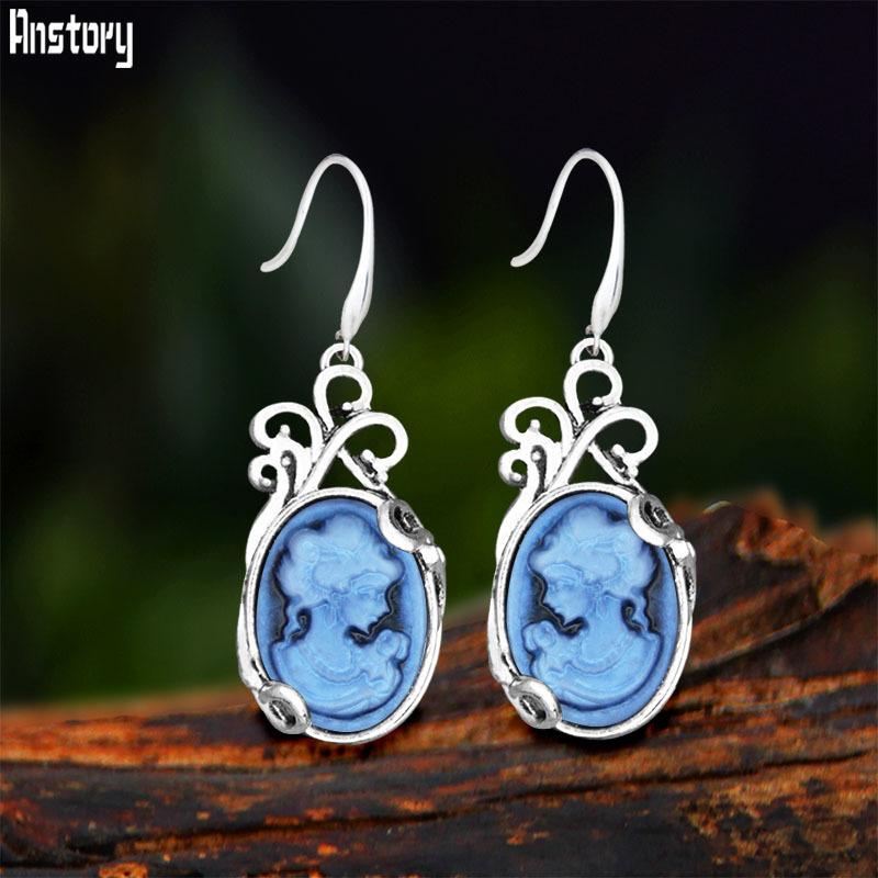 Vintage Fashion Queen - Vintage oval senhora rainha cameo dangle