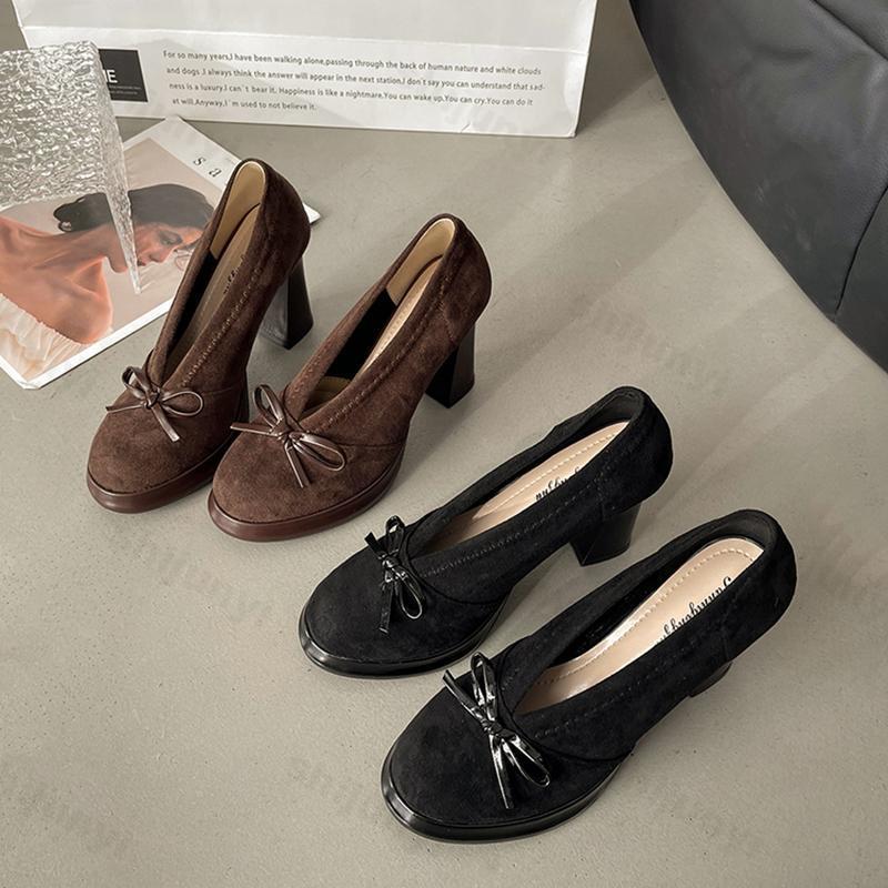 Vintage Fashion Aesthetic - Salto alto feminino 2025 primavera outono