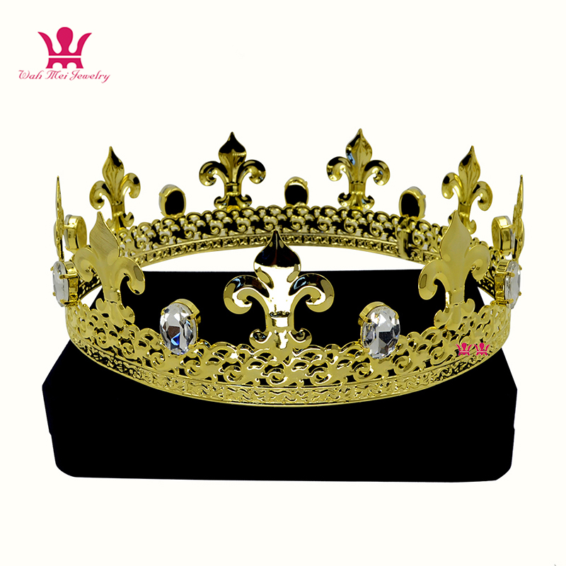 Vintage Fashion Queen - Coroa Imperial Dourada para Homens e