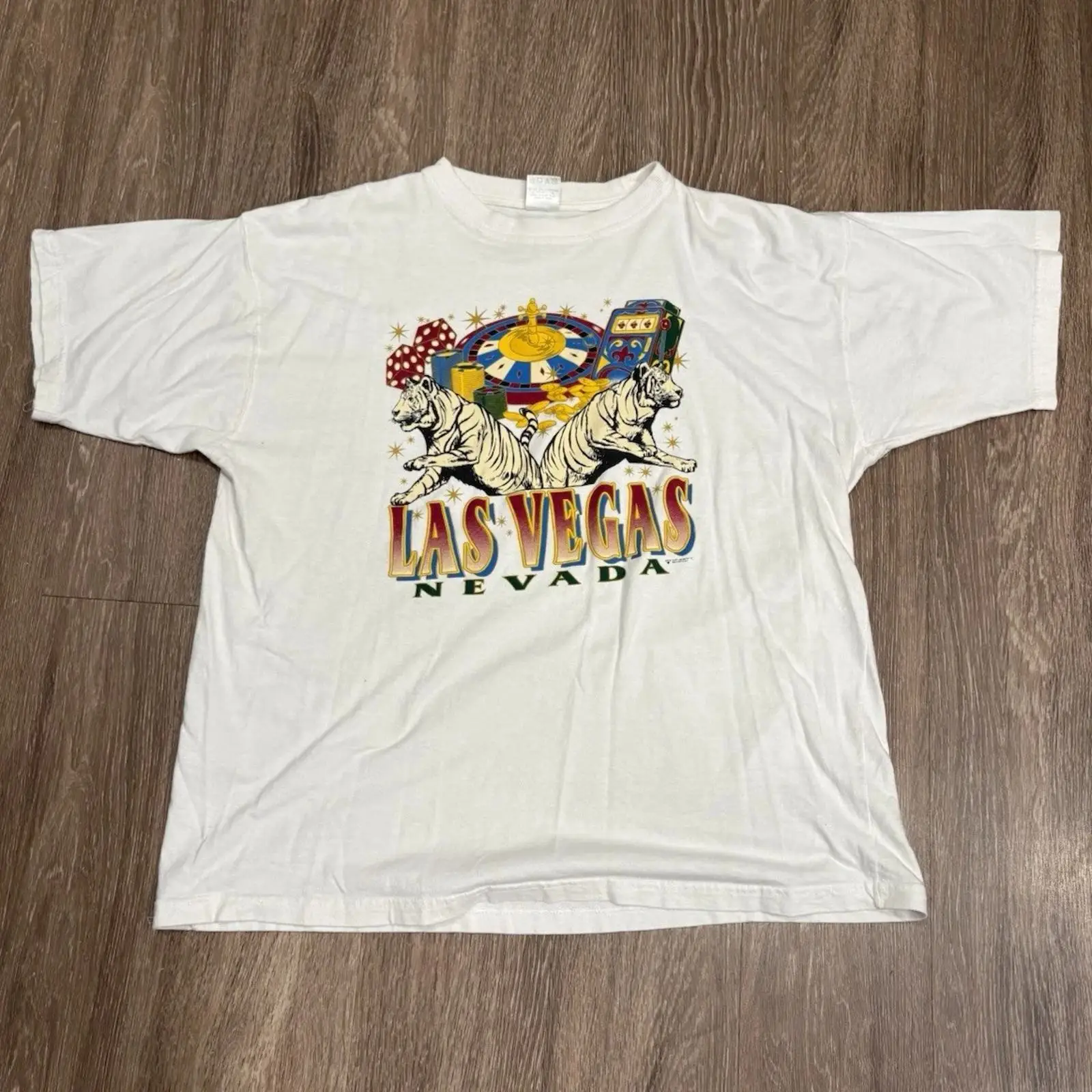 Vintage Vegas Fashion - Camiseta Masculina Las Vegas Casino Tiger,
