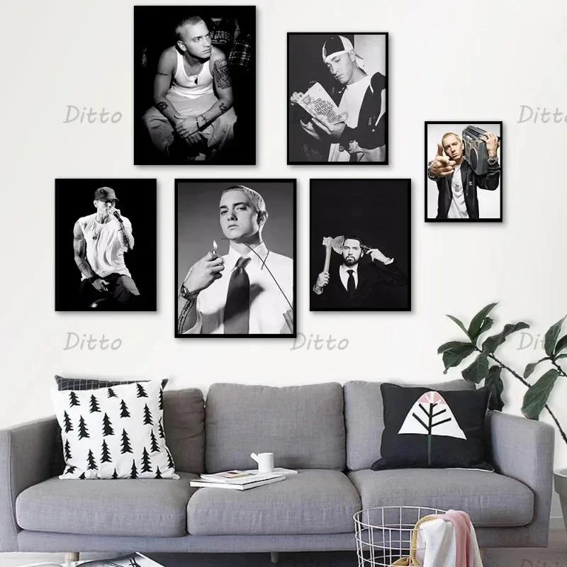Vintage Fashion Prints For Wall - Pintura em Tela de Eminem, Rapper