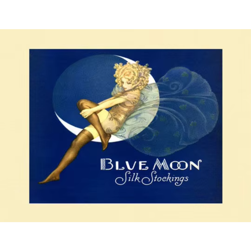 Vintage Fashion Prints For Wall - Lua azul meias de fadas moda