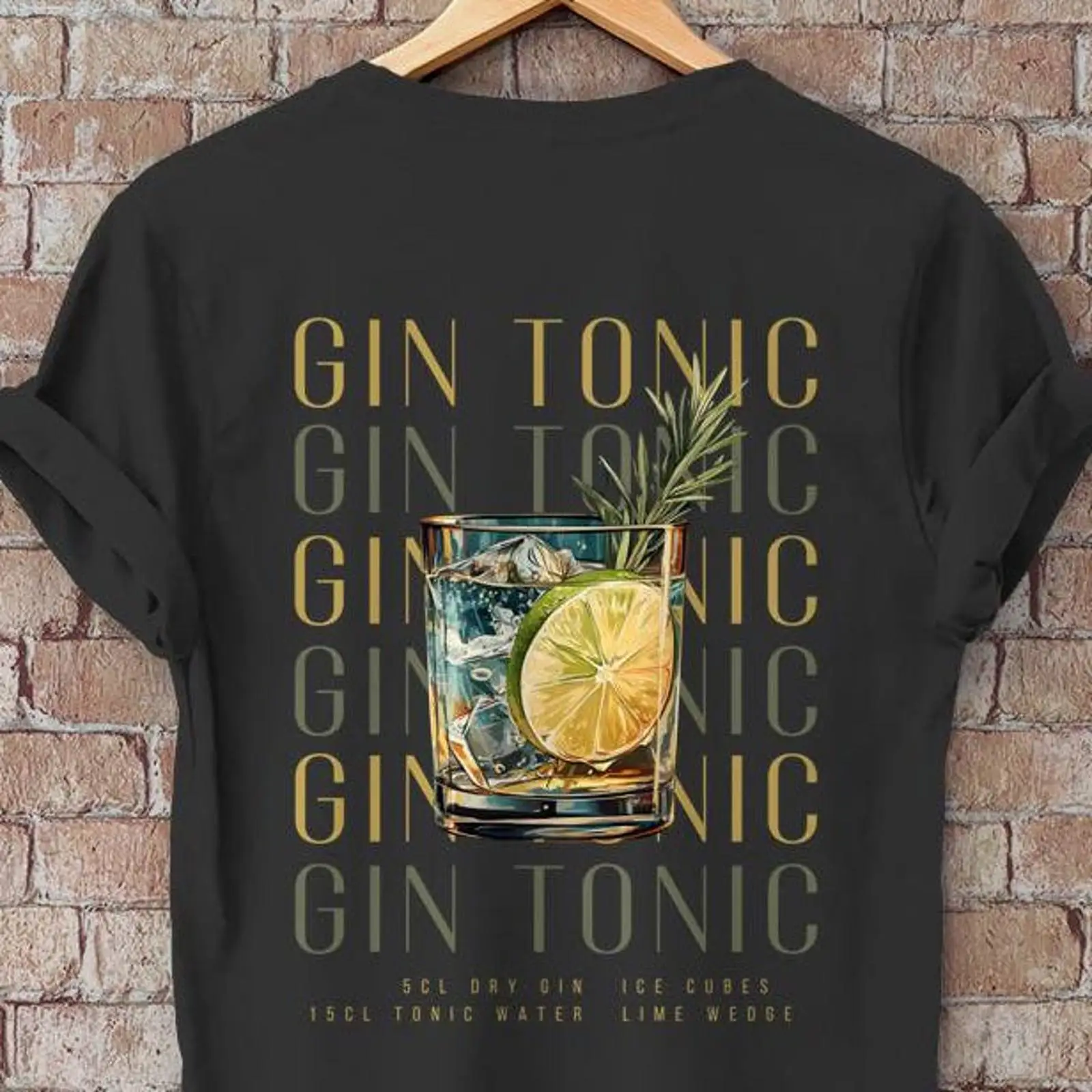 Vintage Fashion Illustrations - Camiseta Gin Tonic ilustrada para amantes