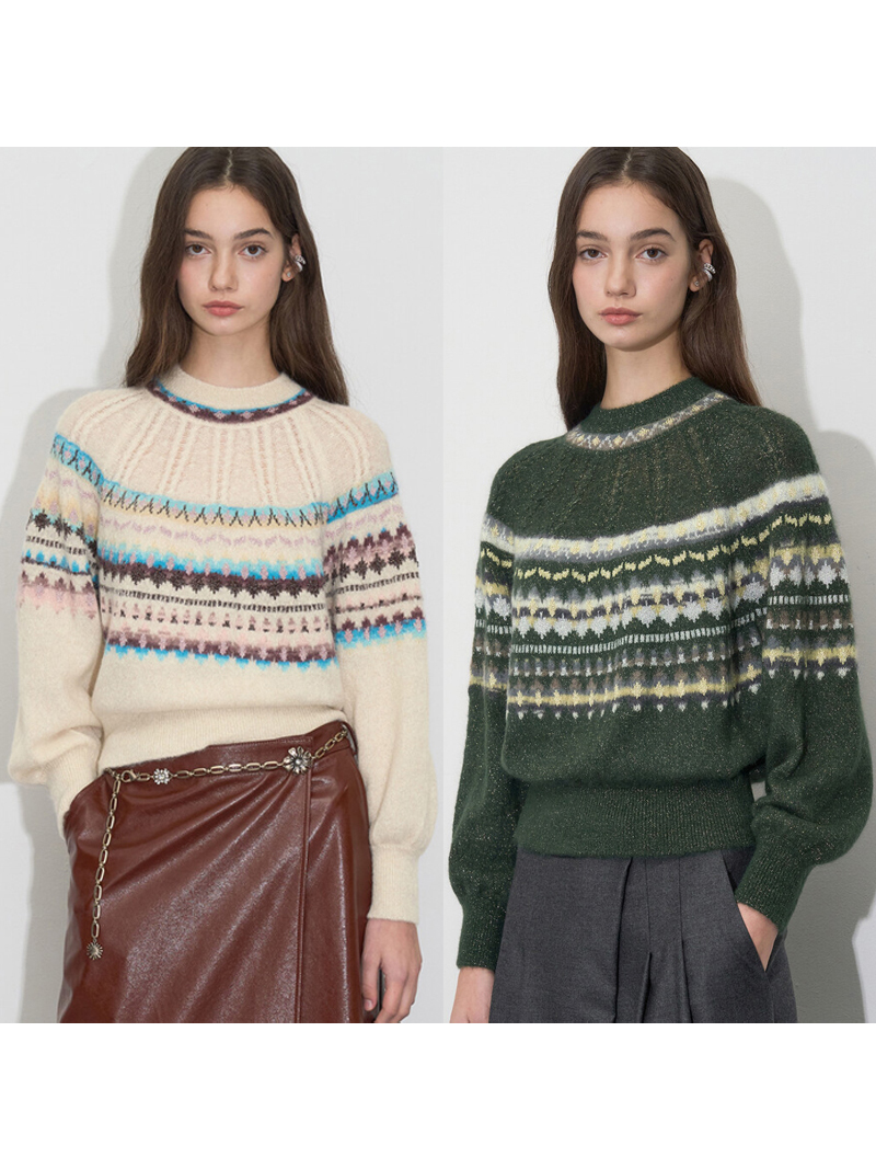 Vintage Fashion Faire - Suéter de Tricô MICOAT com Estampa