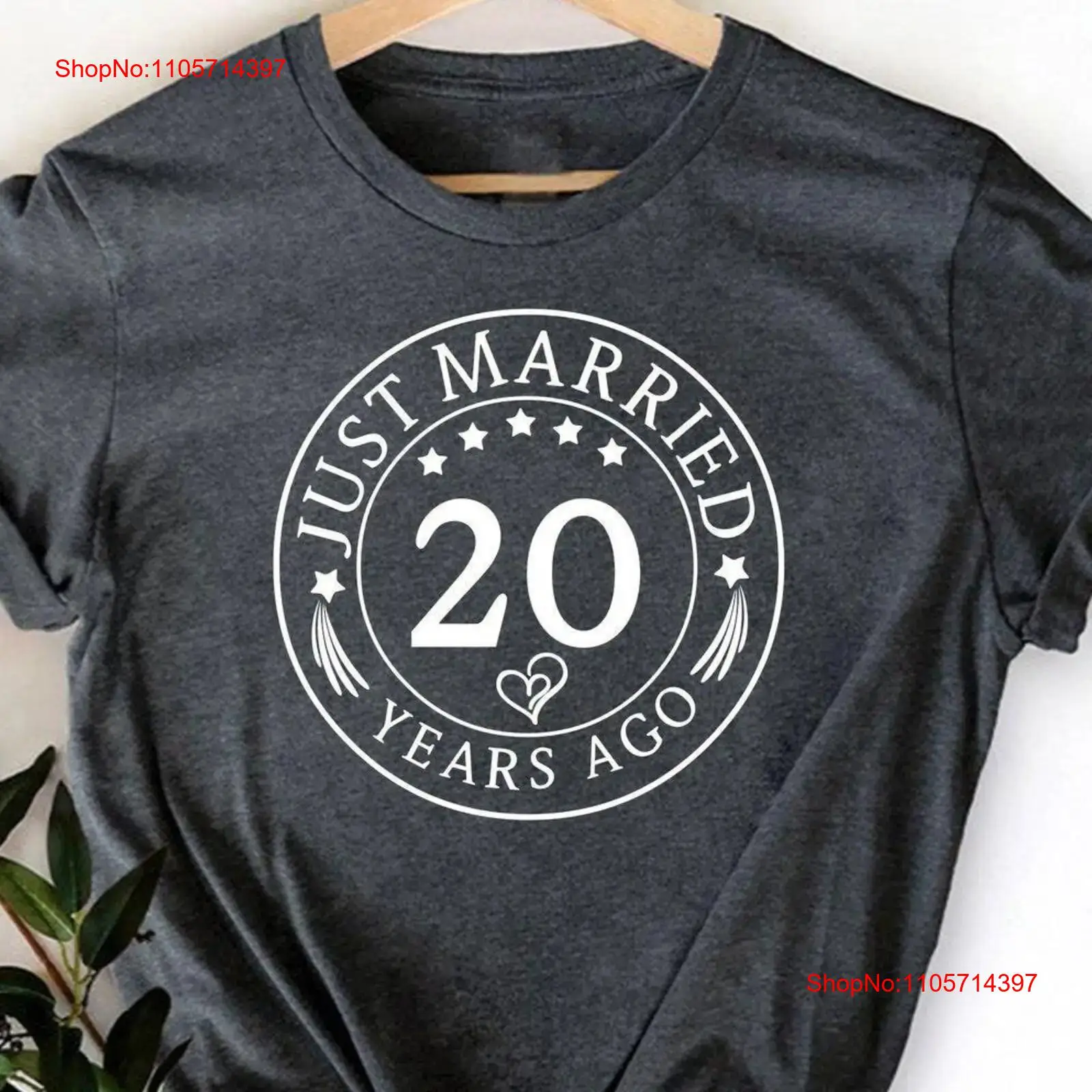 Vintage Fashion Hub - Camiseta Just Married para Esposa e