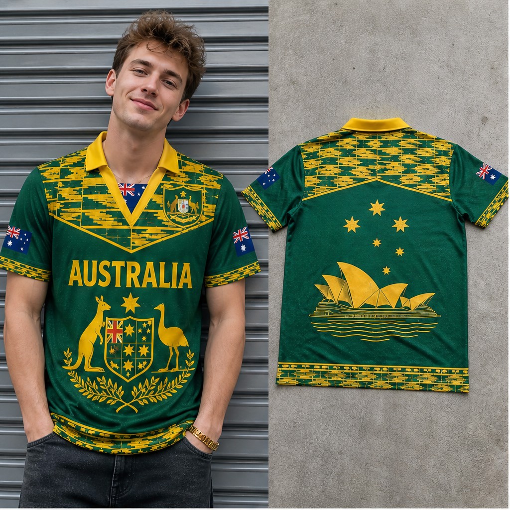 Vintage Fashion Australia - Camiseta Polo Masculina Estilo Vintage com