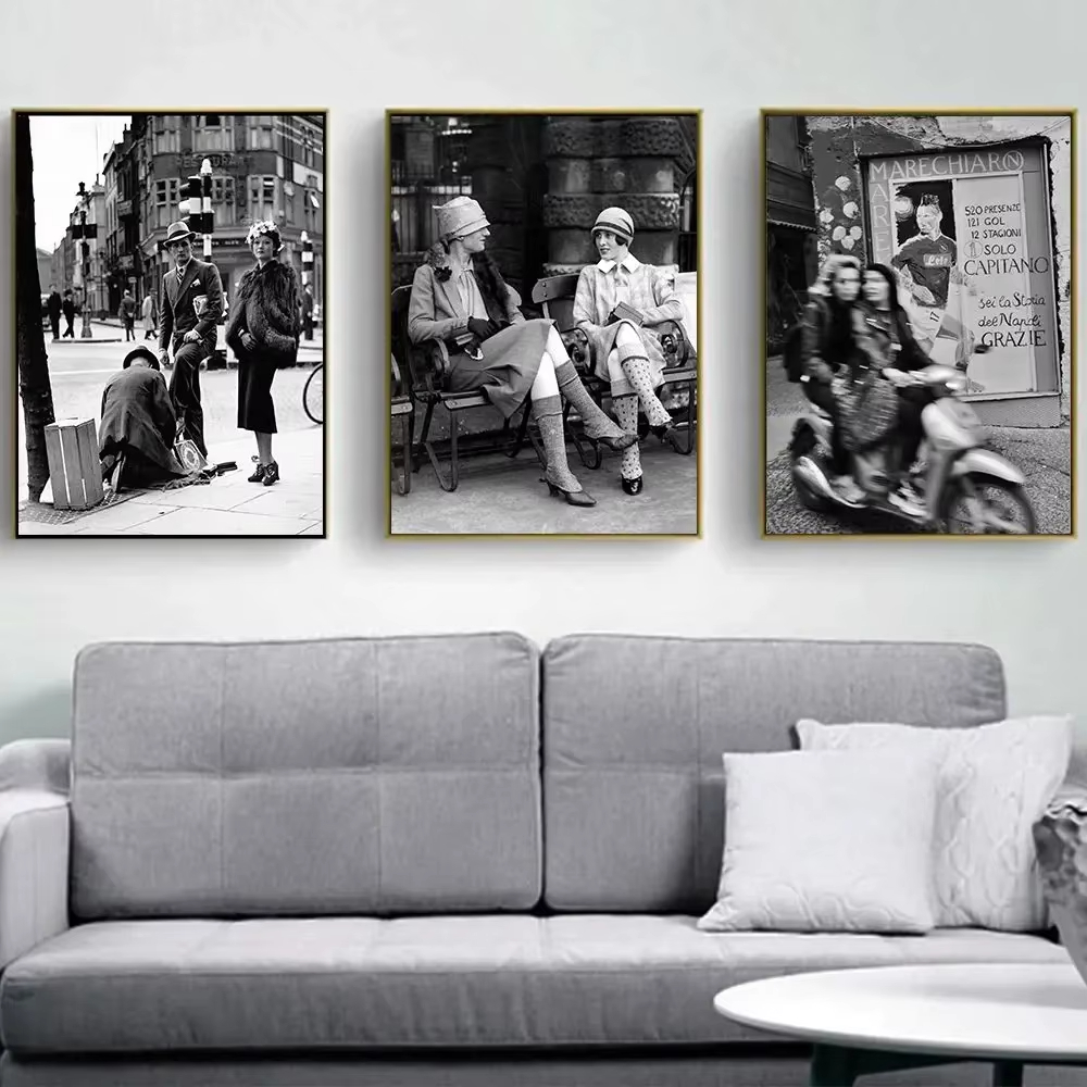 Pôster de rua vintage em preto - Vintage Fashion Prints For Wall avaliação e preço