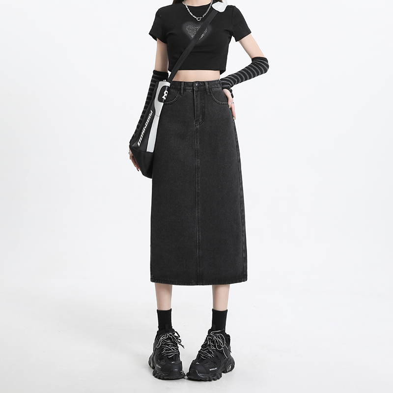 Finewords vintage rosa denim s - Denim Skirt Midi Vintage avaliação e preço