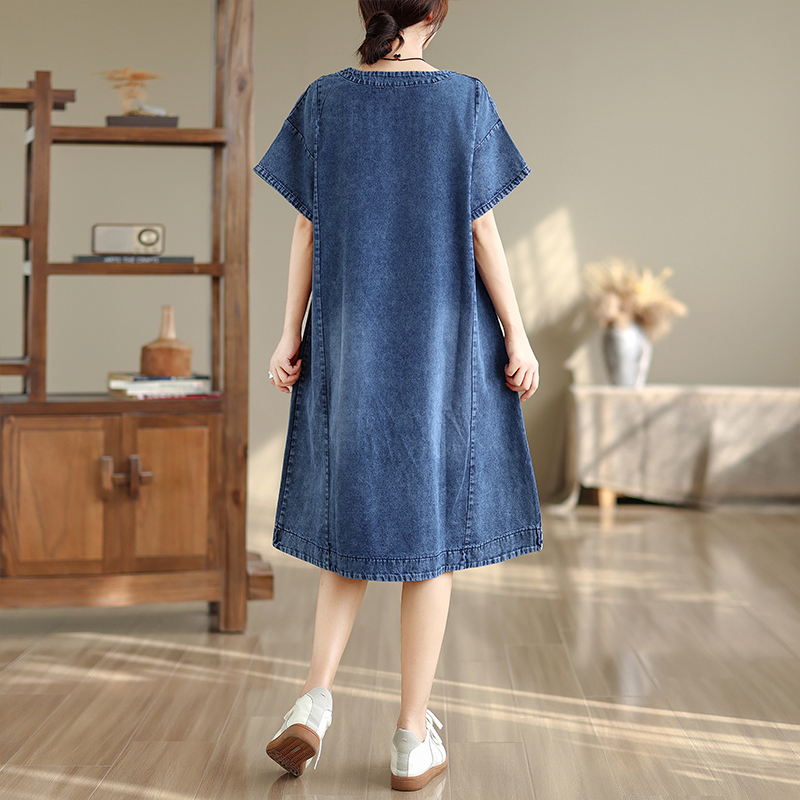 Vestido Midi Plus Size de Alta - Denim Skirt Midi Vintage avaliação e preço