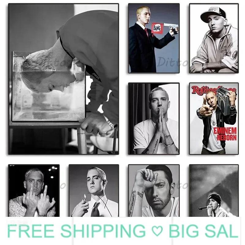 Pintura em Tela de Eminem, Rap - Vintage Fashion Prints For Wall avaliação e preço