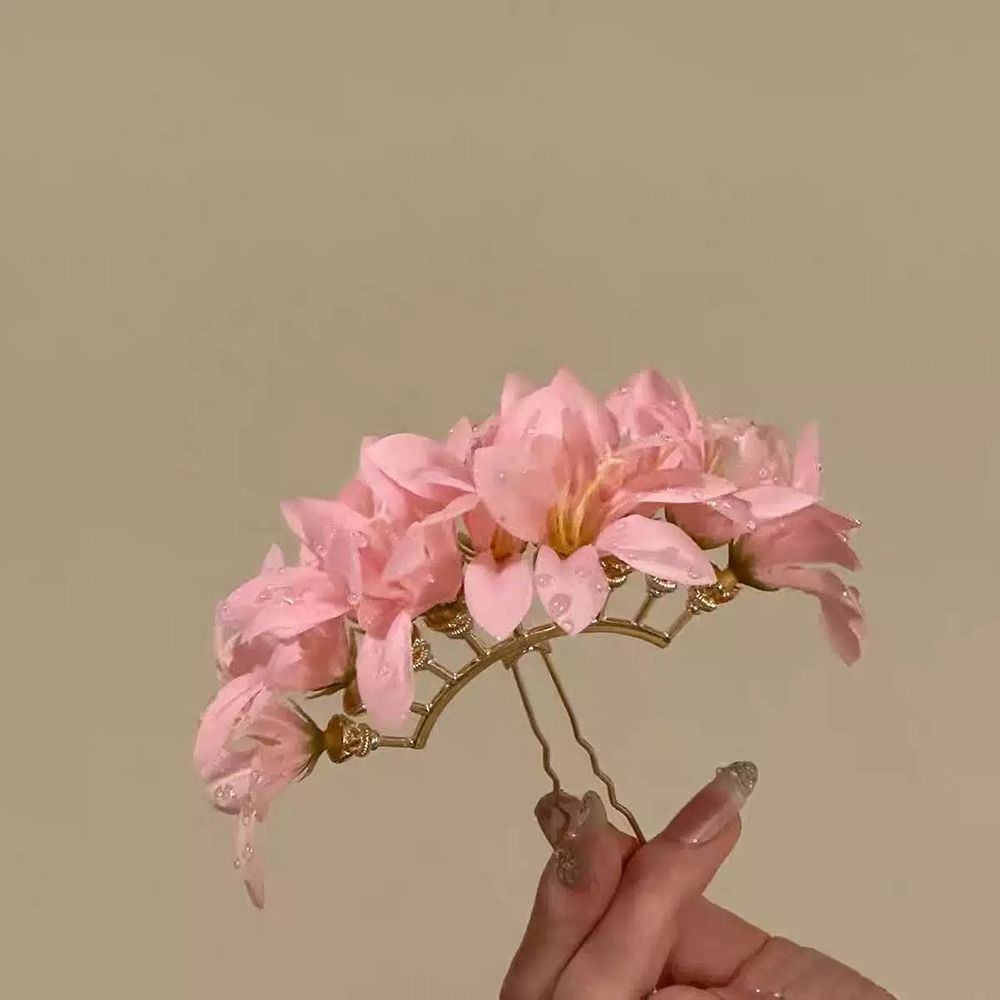Grampo de Cabelo Flor Rosa Ver - Vintage Fashion Ornaments avaliação e preço