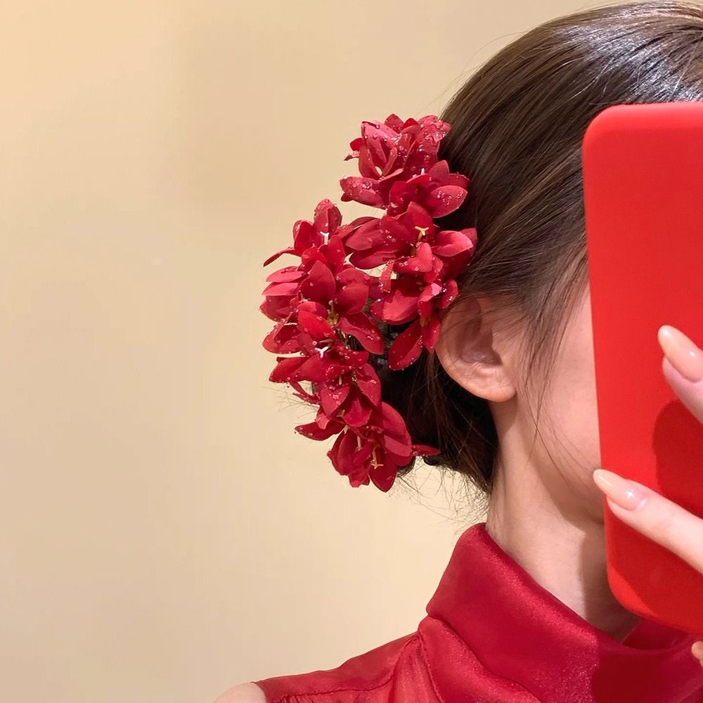 Grampo de Cabelo Flor Rosa Ver - Vintage Fashion Ornaments avaliação e preço