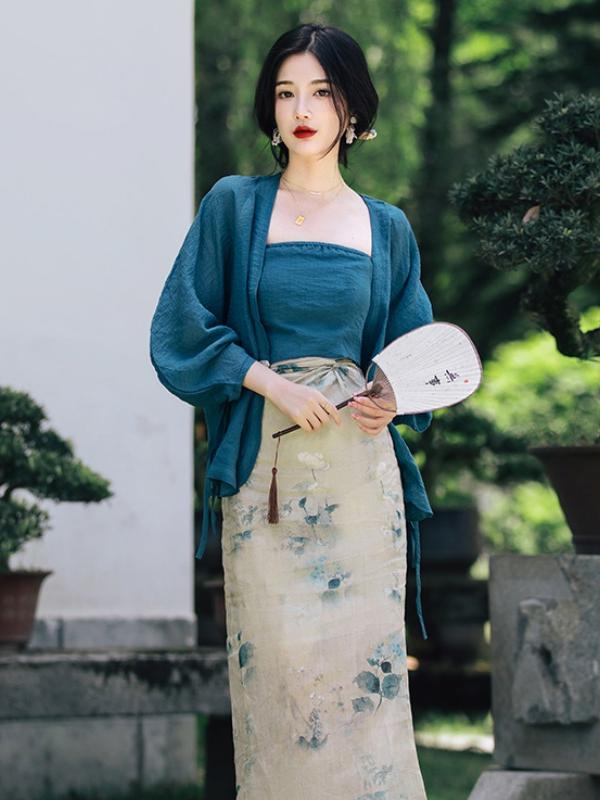 Conjunto de Saia e Cardigã Abe - Vintage Fashion In Chinese avaliação e preço