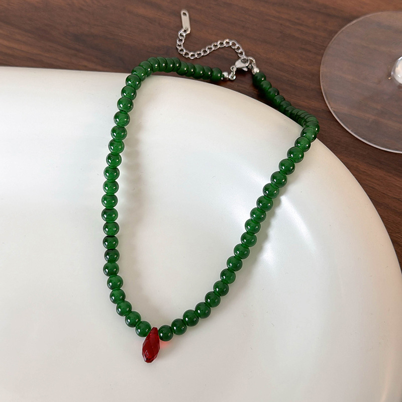 Colar vintage de contas verdes - Vintage Fashion Faire avaliação e preço