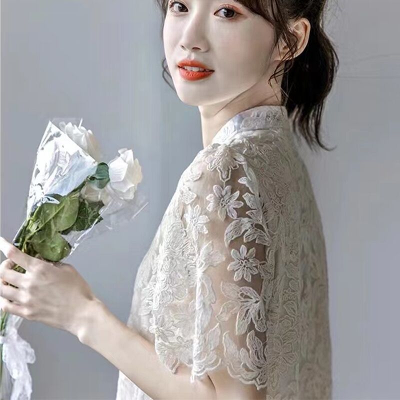Blusas de manga curta de renda - Vintage Fashion In Chinese avaliação e preço