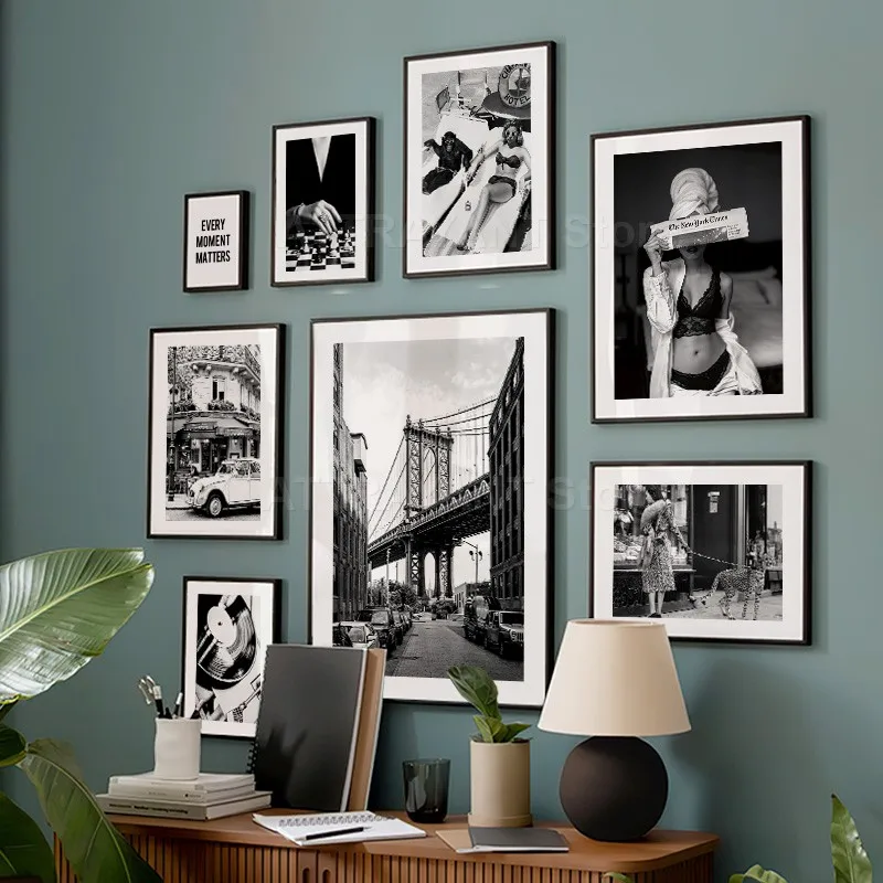 Preto e branco vintage arte da - Vintage Fashion Prints For Wall avaliação e preço