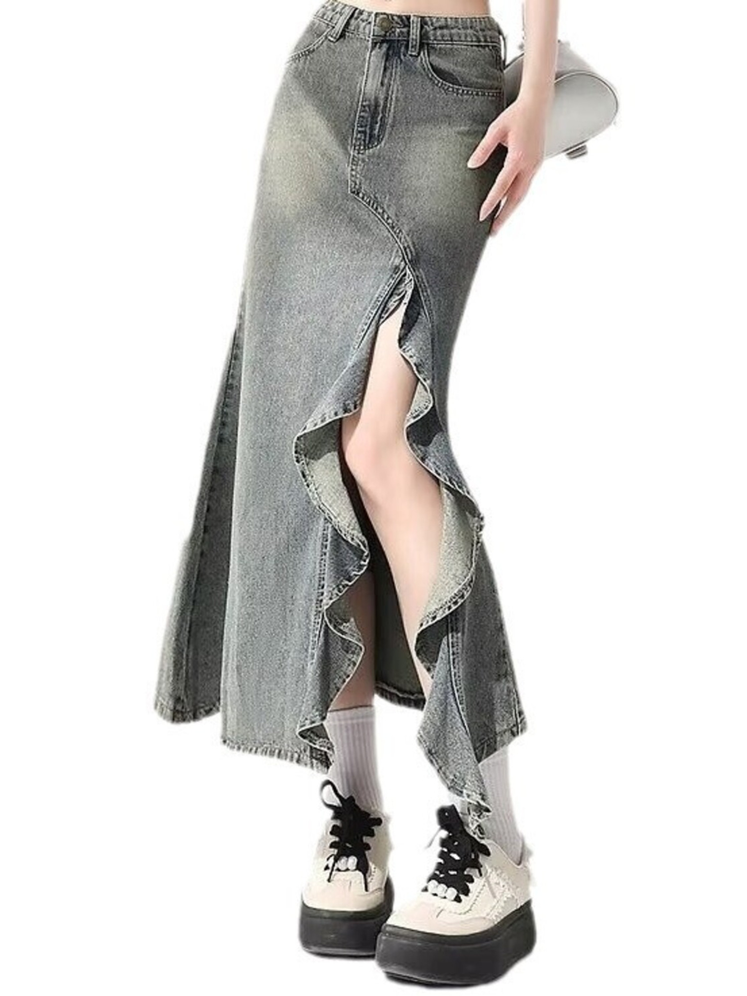 Saia Maxi Vintage em Denim Lav - Denim Skirt Midi Vintage avaliação e preço
