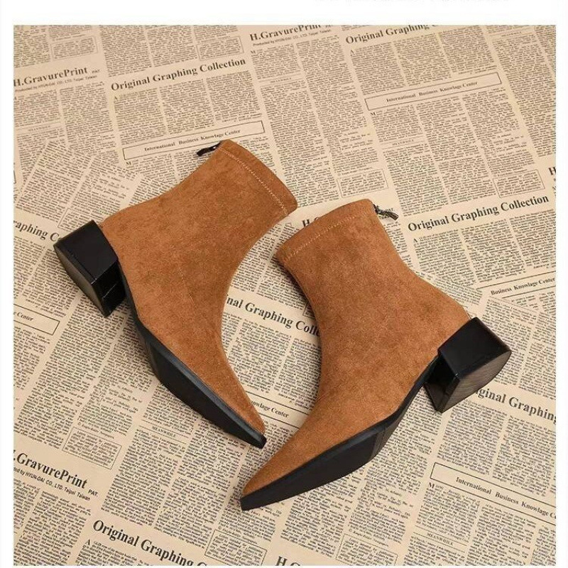 Novas Botas de Salto Baixo Fem - Vintage Fashion Aesthetic avaliação e preço