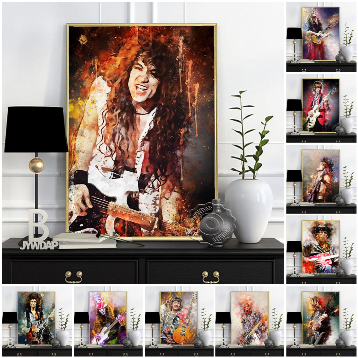 Rock Star Alvin Lee Dark Bg Al - Vintage Fashion Prints For Wall avaliação e preço