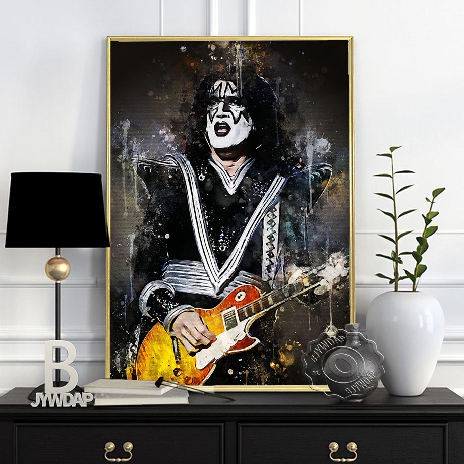 Rock Star Alvin Lee Dark Bg Al - Vintage Fashion Prints For Wall avaliação e preço