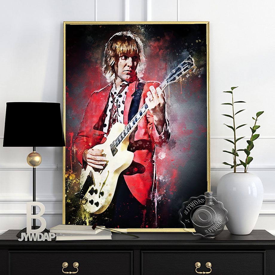 Rock Star Alvin Lee Dark Bg Al - Vintage Fashion Prints For Wall avaliação e preço
