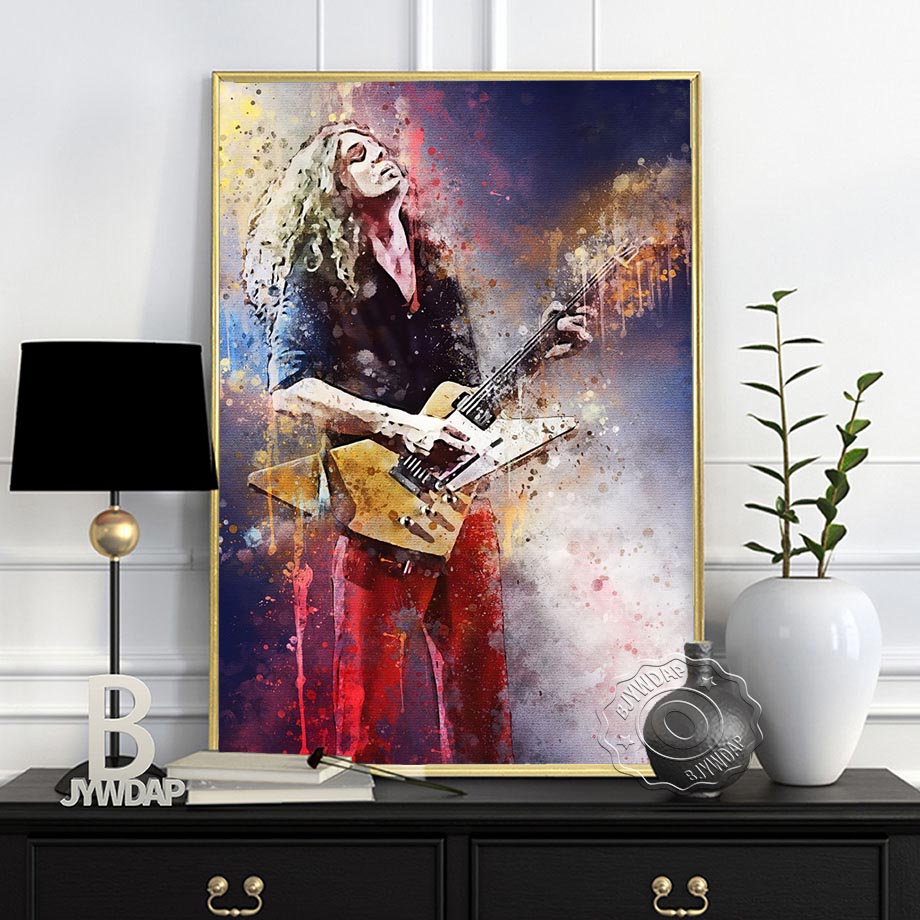 Rock Star Alvin Lee Dark Bg Al - Vintage Fashion Prints For Wall avaliação e preço