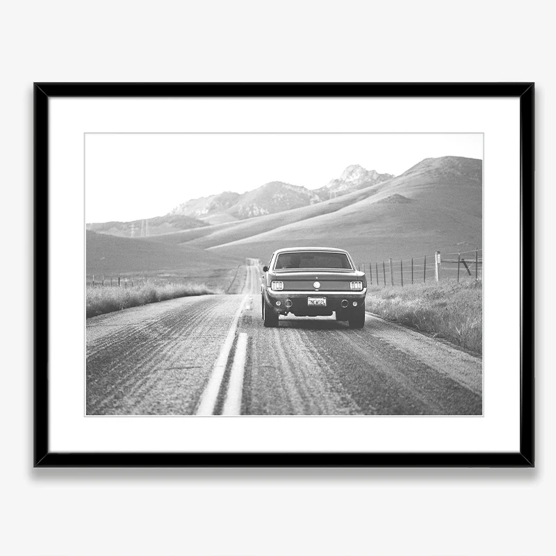 Preto e branco ford mustang cl - Vintage Fashion Illustrations avaliação e preço