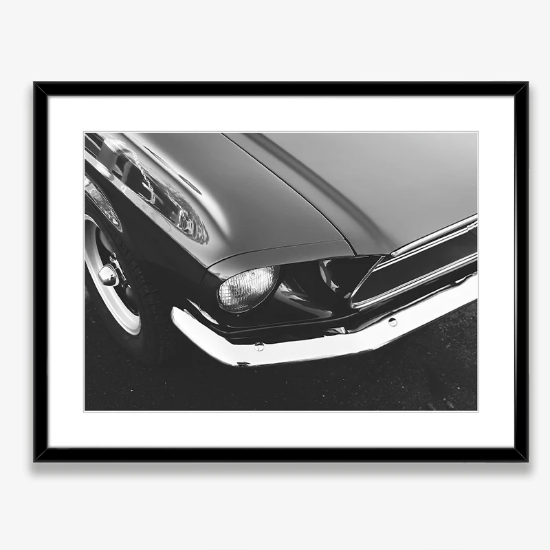 Preto e branco ford mustang cl - Vintage Fashion Illustrations avaliação e preço