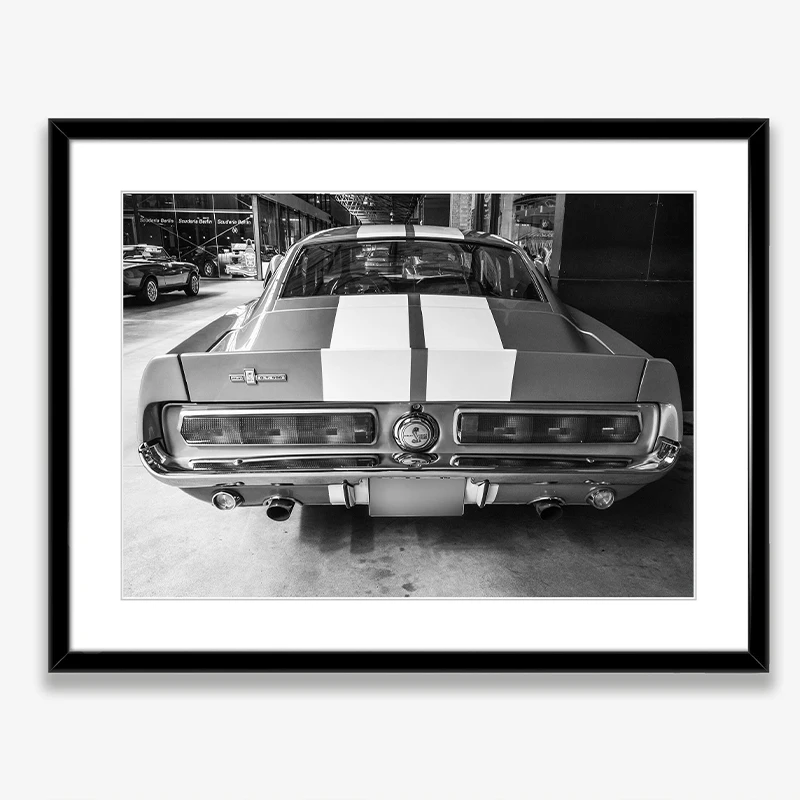 Preto e branco ford mustang cl - Vintage Fashion Illustrations avaliação e preço