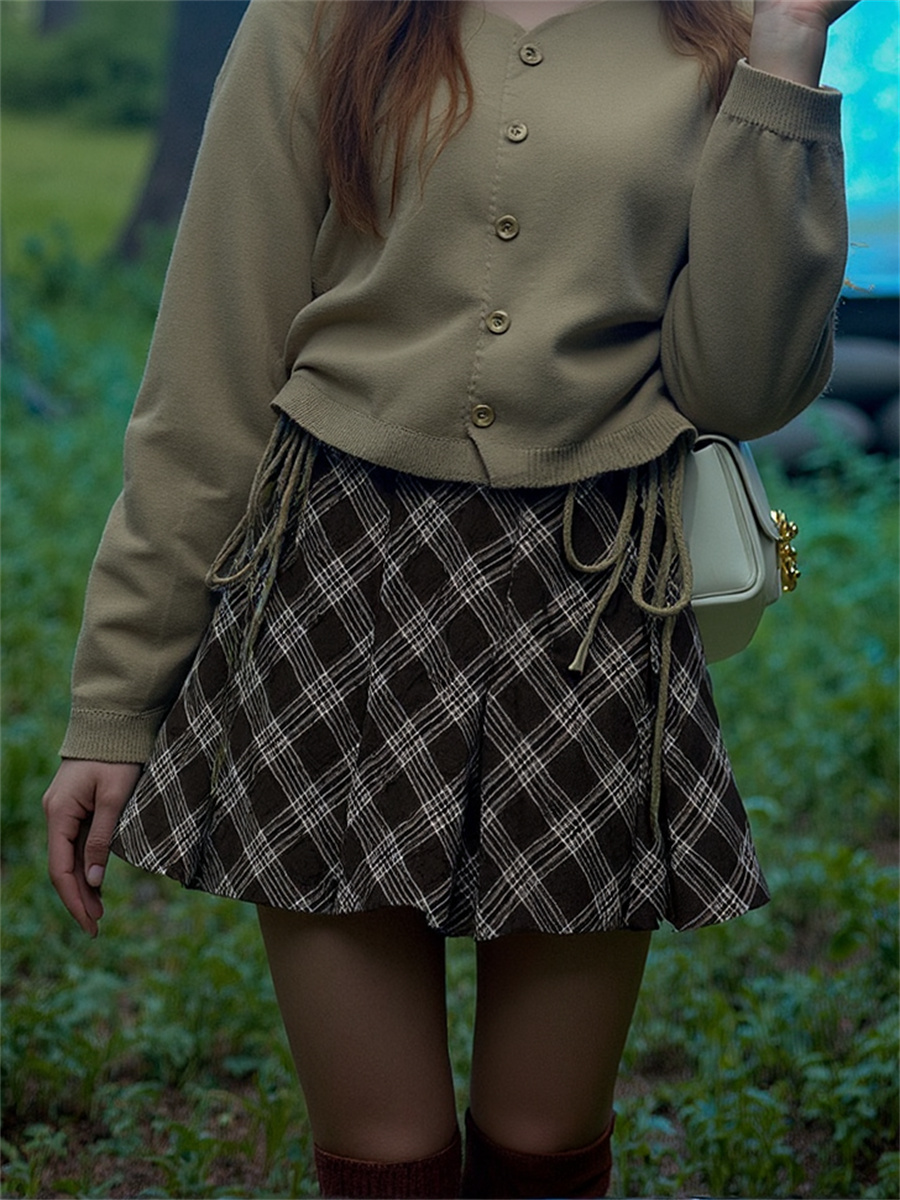 Xadrez marrom saias femininas  - Denim Skirt Midi Vintage avaliação e preço