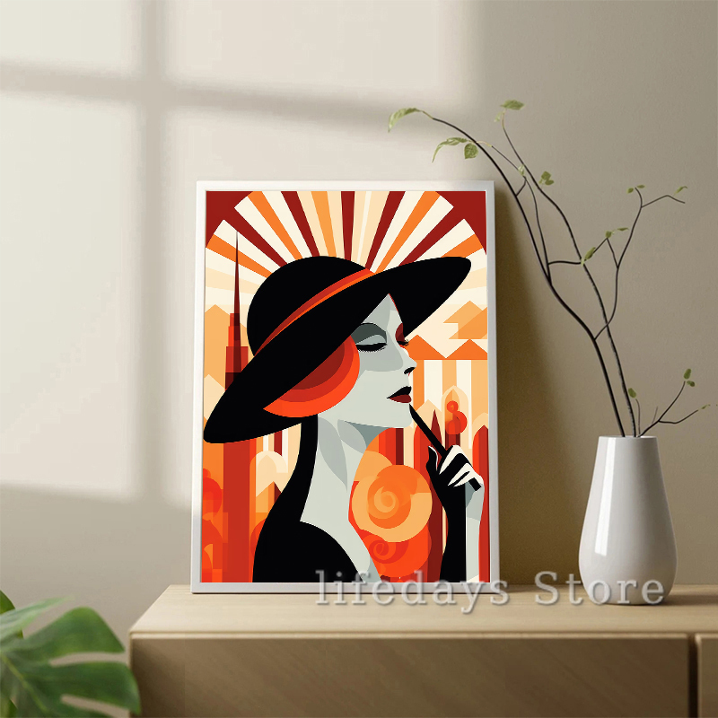 Vintage art deco feminino retr - Vintage Fashion Prints For Wall avaliação e preço