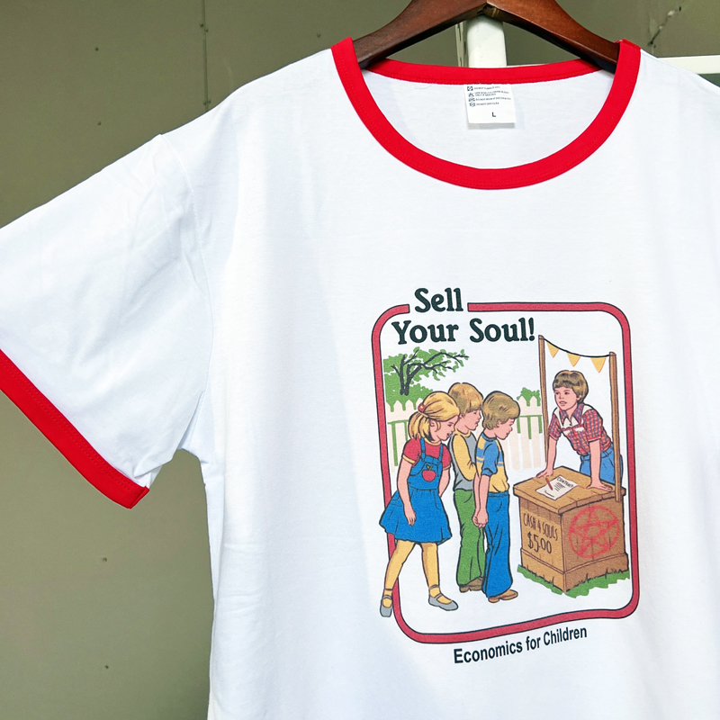 Camiseta de borracha do vintag - Vintage Fashion Research avaliação e preço
