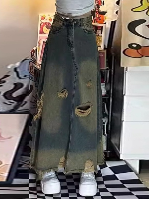 Saia Jeans Midi Feminina de Ci - Denim Skirt Midi Vintage avaliação e preço