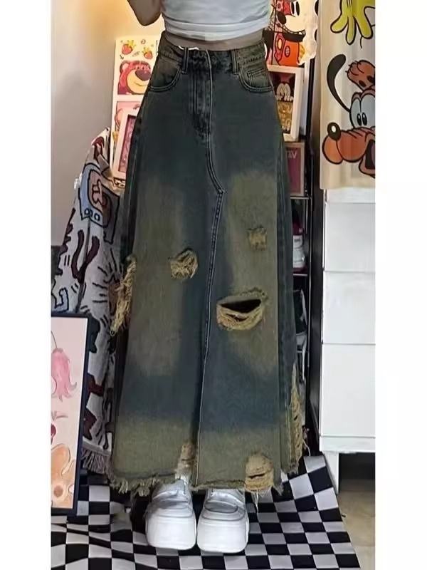 Saia Jeans Midi Feminina de Ci - Denim Skirt Midi Vintage avaliação e preço