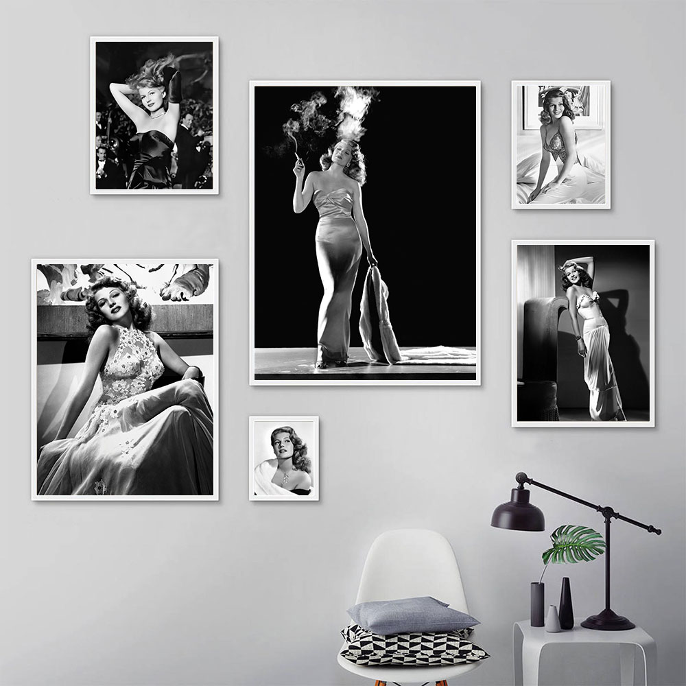 Pôster de Rita Hayworth, preto - Vintage Fashion Prints For Wall avaliação e preço