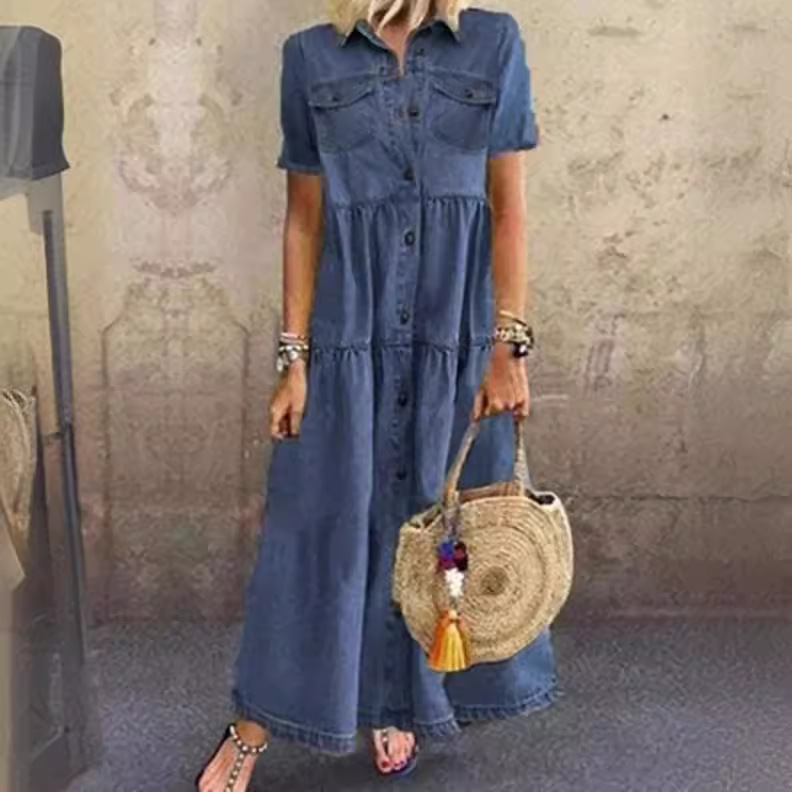 Vestido Jeans Vintage Longo co - Denim Skirt Midi Vintage avaliação e preço