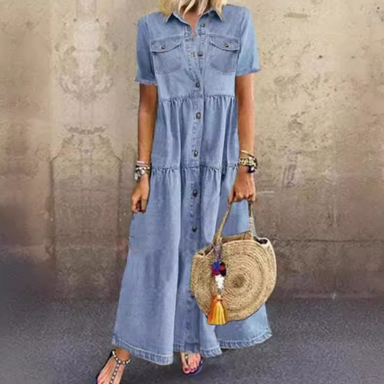 Vestido Jeans Vintage Longo co - Denim Skirt Midi Vintage avaliação e preço