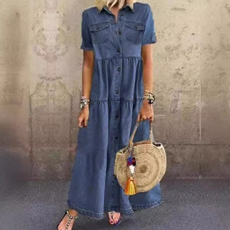 Vestido Jeans Vintage Longo co - Denim Skirt Midi Vintage avaliação e preço