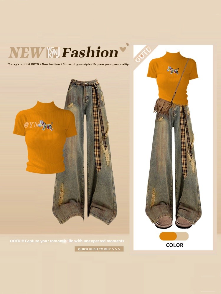 Conjunto de Verão Estilo Ameri - Vintage Fashion Years avaliação e preço
